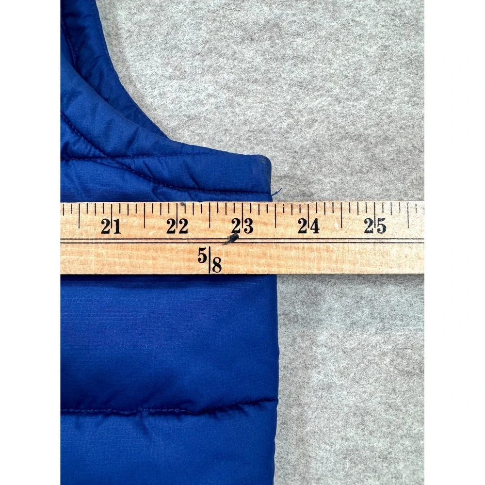 The North Face 550 Down Puffer Vest Mens Large Blue Embroidered Logo Full Zip